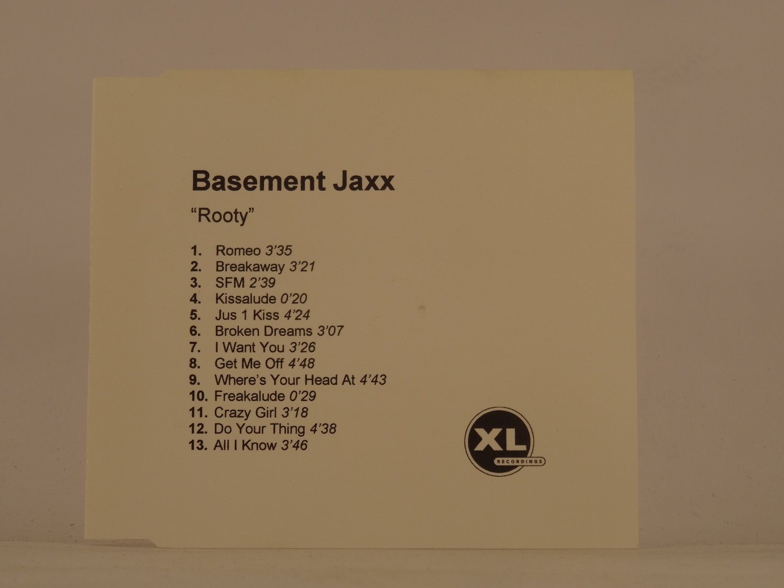 BASEMENT JAXX ROOTY (150) 13 Track Promo CD Album plus White Sleeve XL