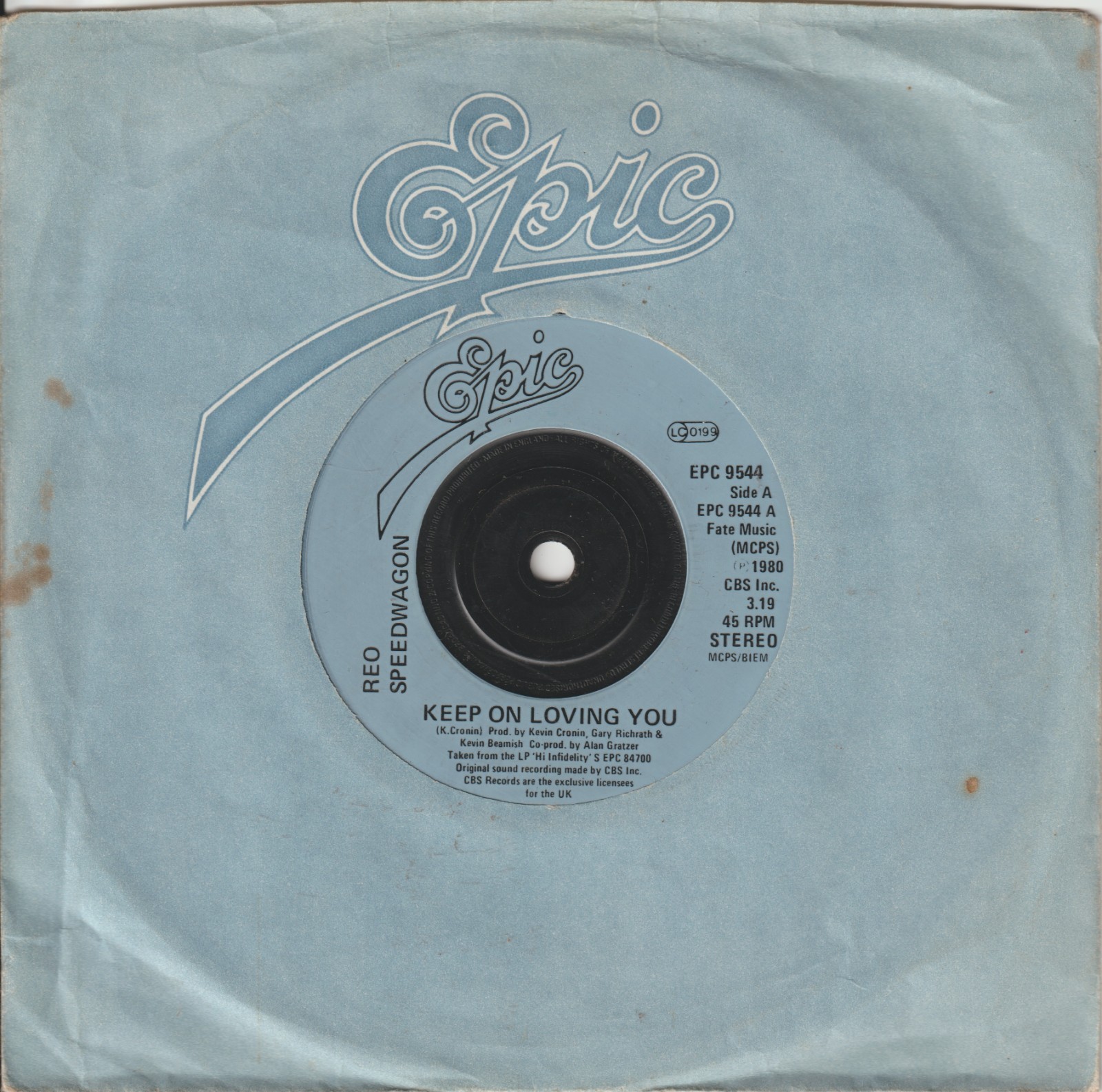 REO Speedwagon – Keep On Loving You - Epic - EPC 9544