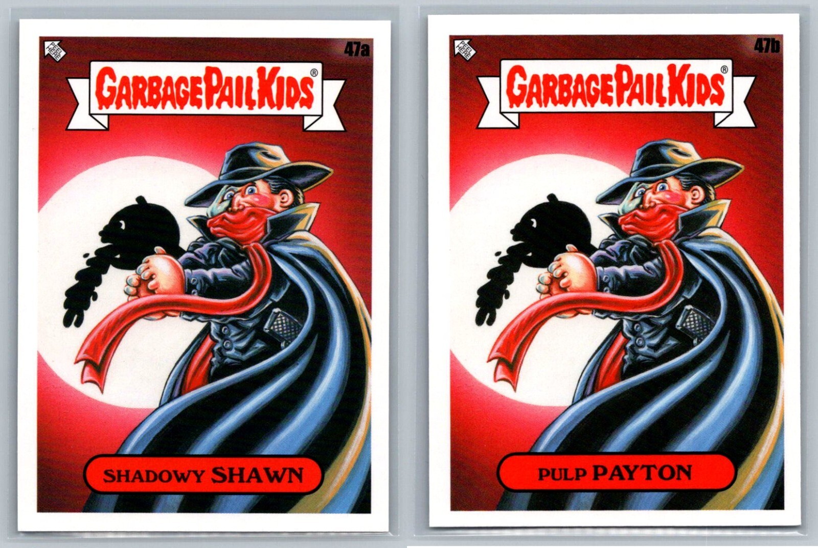 The Living Shadow Baldwin Garbage Pail Kids GPK Spoof 2-Card Set Shawn Payton