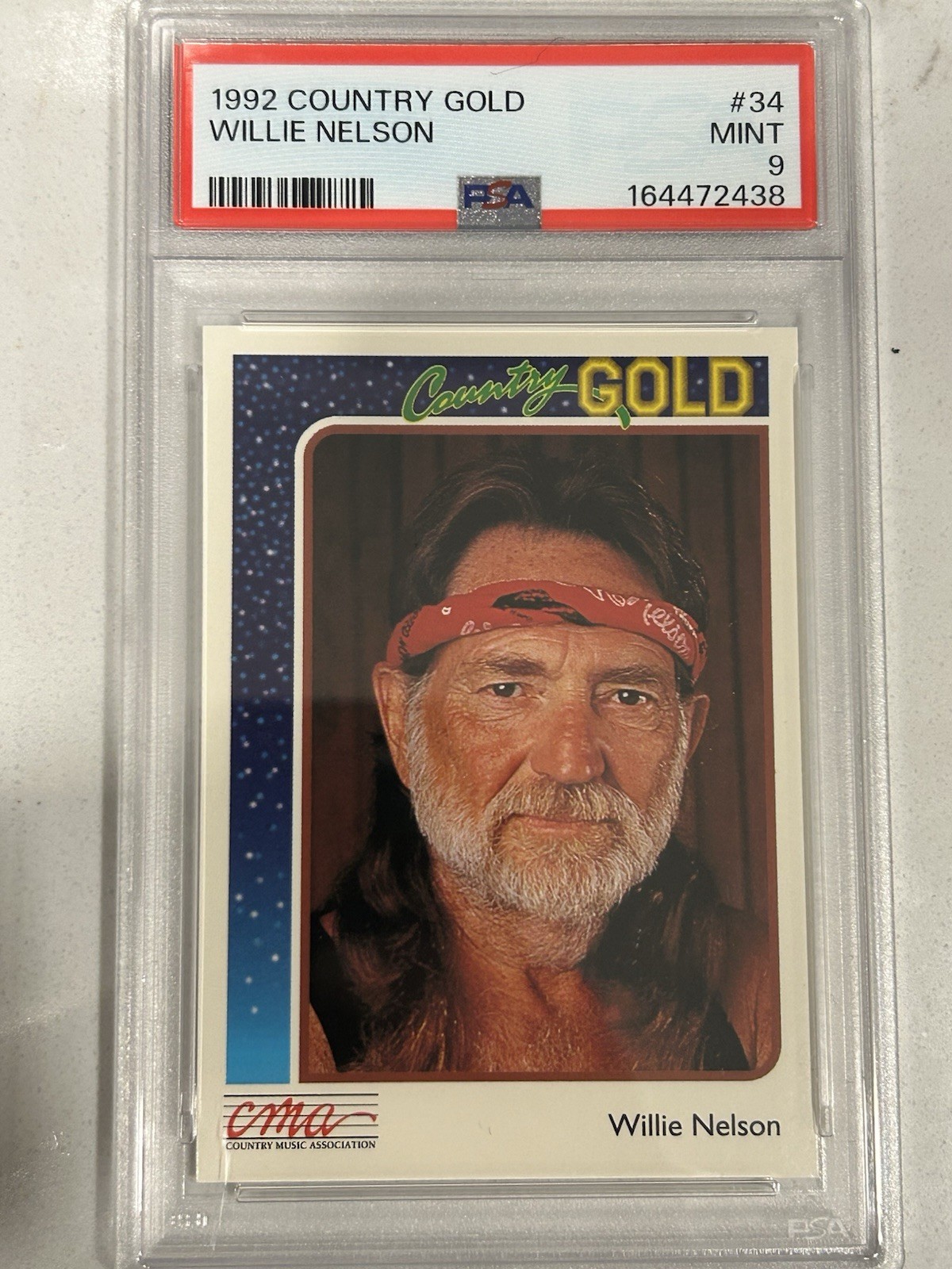 1992 Country Gold #34 Willie Nelson Graded Card PSA 9 Mint