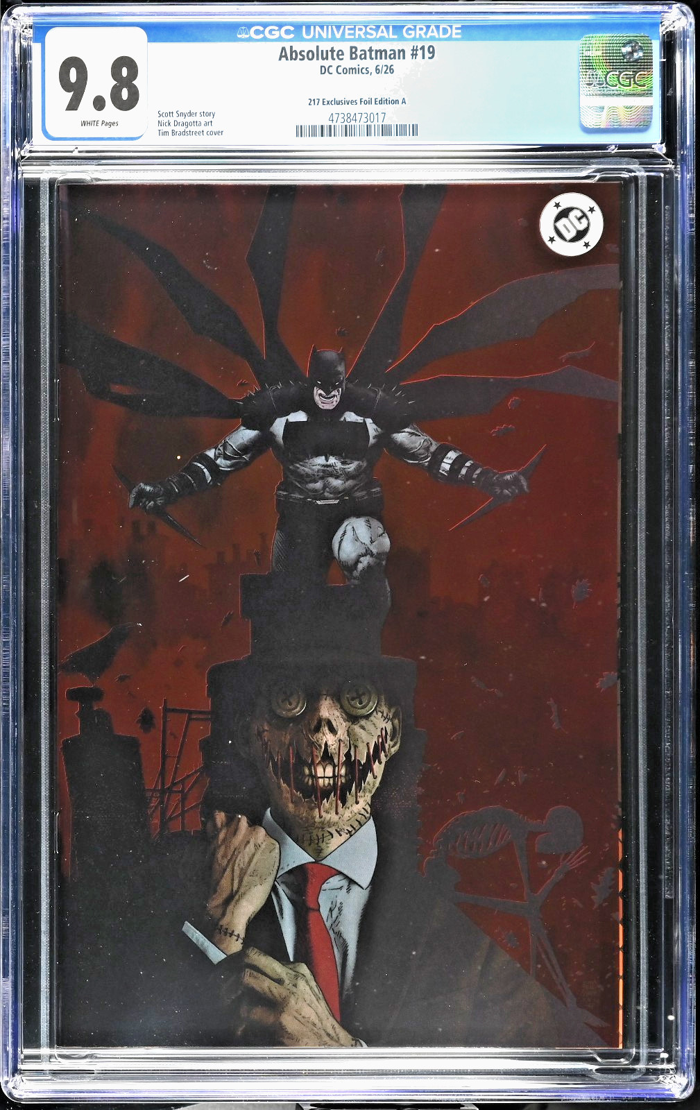 Absolute Batman #19 - 217 Exclusives/Tim Bradstreet Foil Edizione A - CGC 9.8