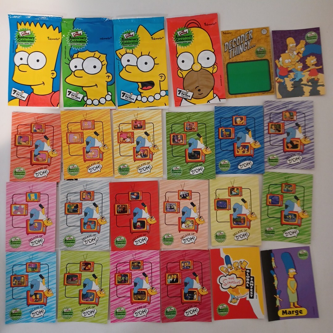 SIMPSONS 10TH ANNIVERSARY CELEBRATION CARD SET with DECODER & WRAPPERS Inkworks