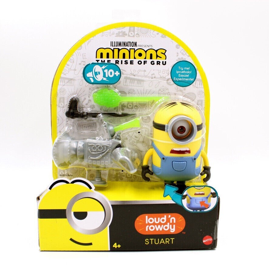 Minions Stuart Loud N' Rowdy Rise of the GRU 10+ suoni e giocattolo d'azione