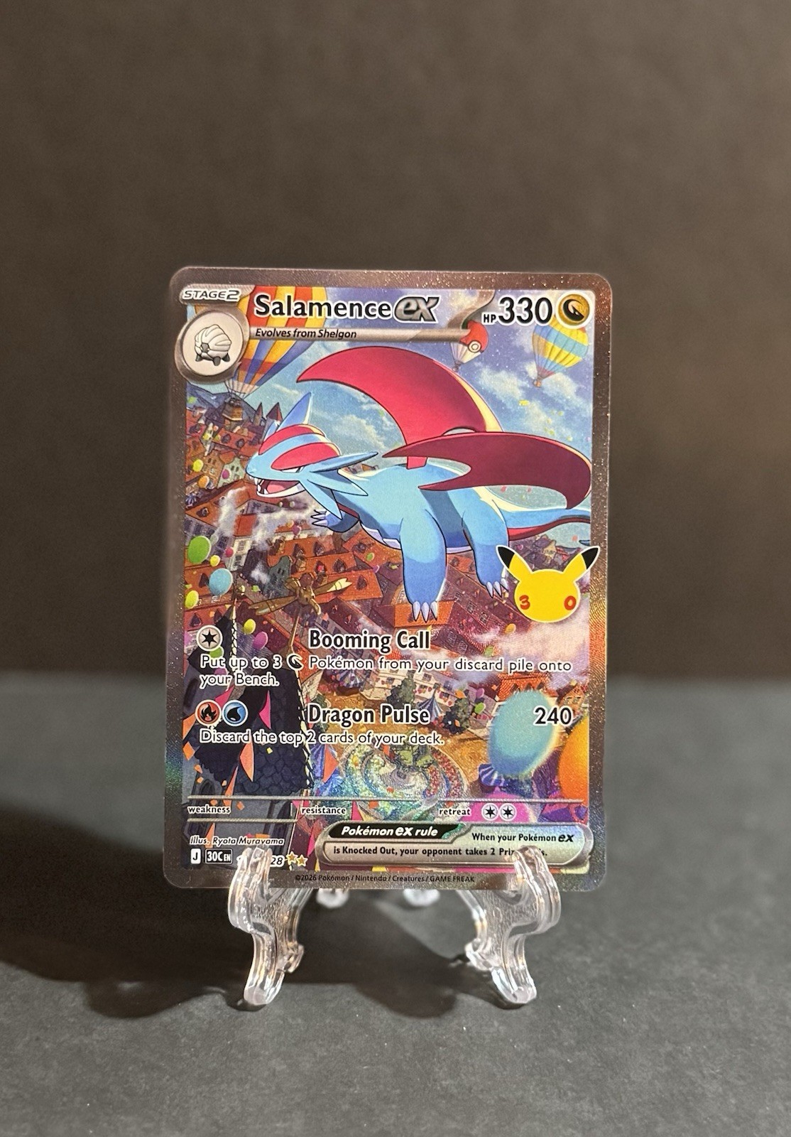 Pokémon TCG Salamence EX Full Art 30th Anniversary Collection Holo