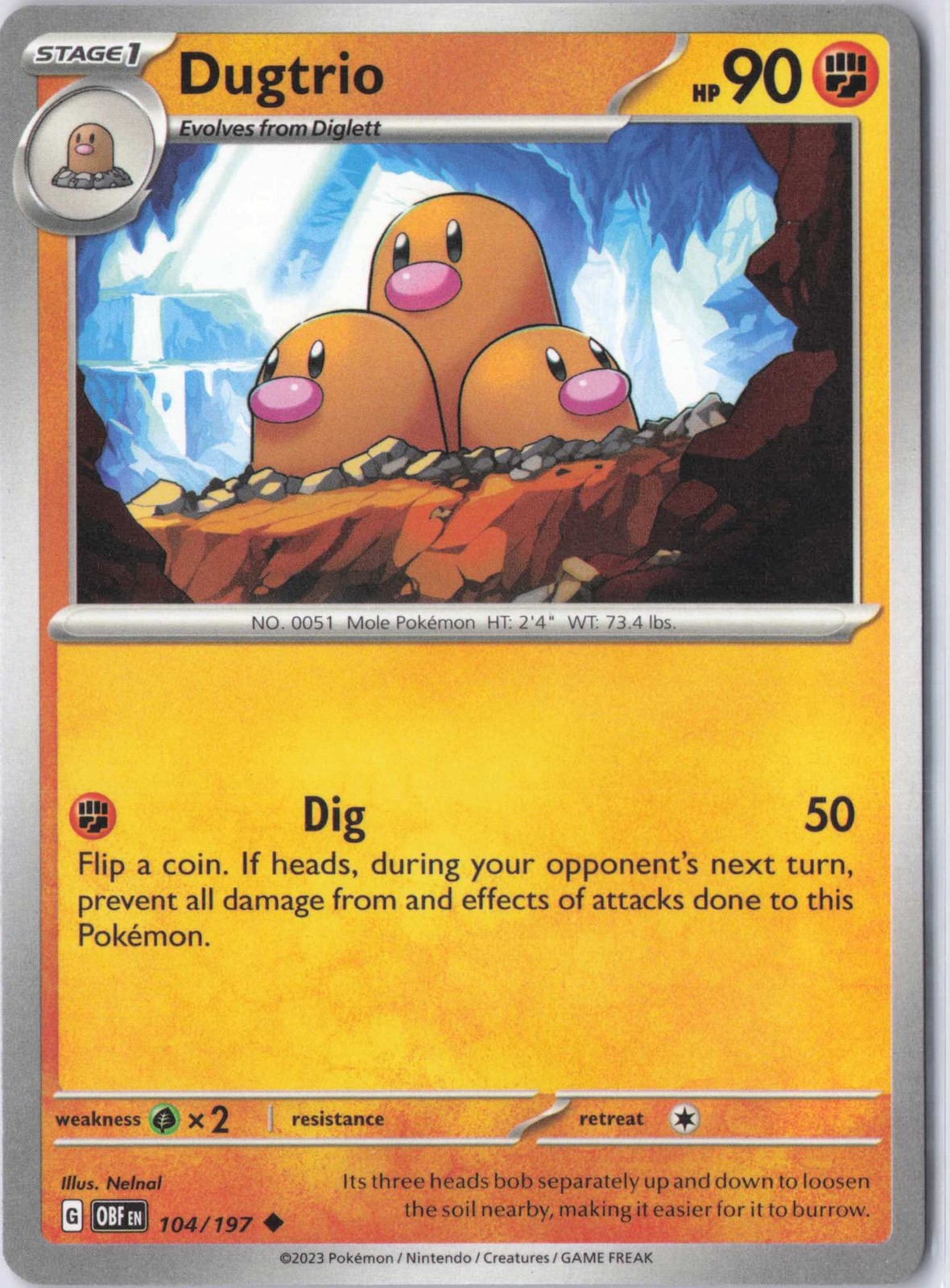 Pokémon TCG Fiamme Ossidiana Dugtrio 104/197