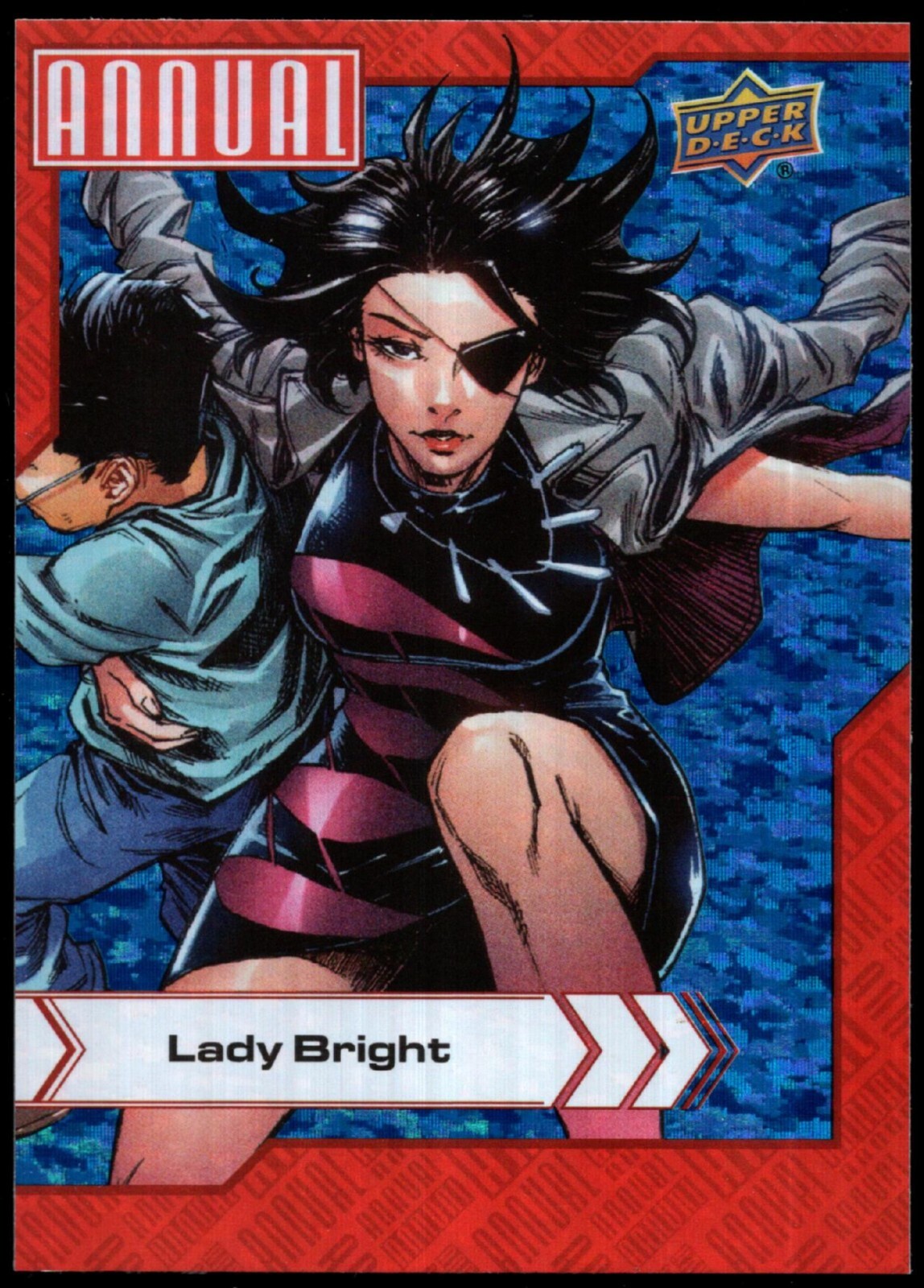 2022/23 Upper Deck Marvel Annuale "BLUE SPARKLE" Carta Parallela #47...LADY BRIGHT