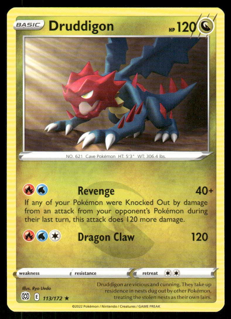 Pokemon Druddigon stelle brillanti 113/172 R quasi nuovo/m