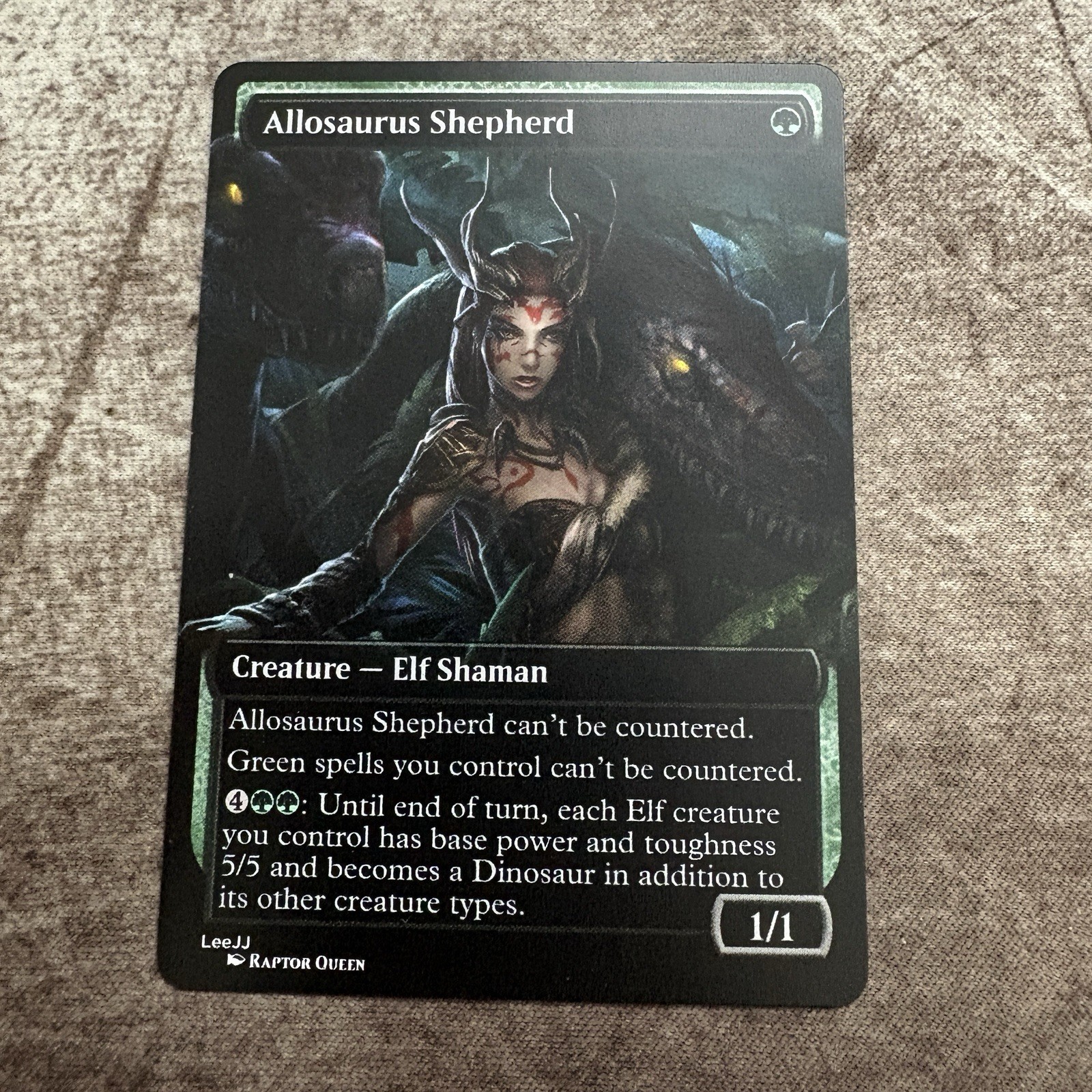 Allosaurus Shepherd - Custom Art Playtest Card Commander Magic: The Gathering