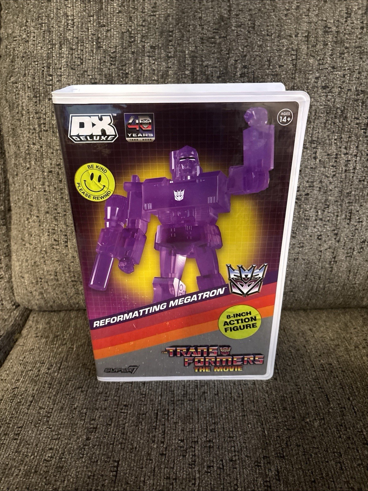 Super7 Transformers The Movie VHS Box Reformatting Megatron 8” action figure NIB
