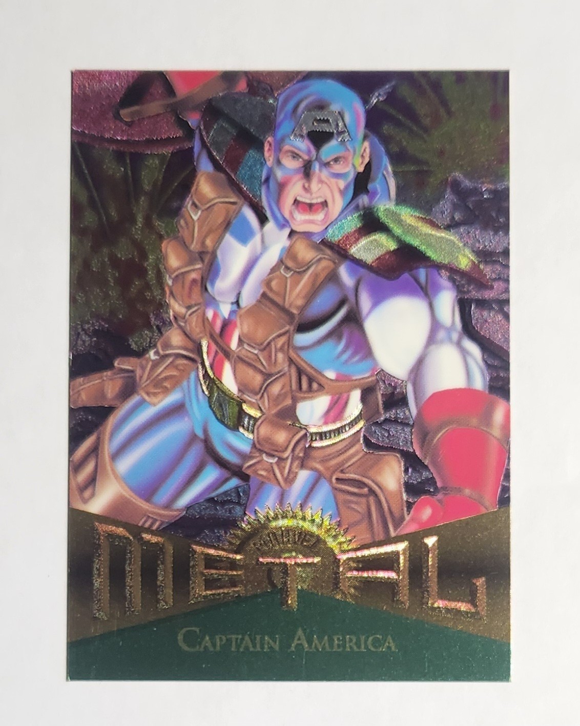 1995 Fleer Marvel Metal Captain America #11 NM-MT 