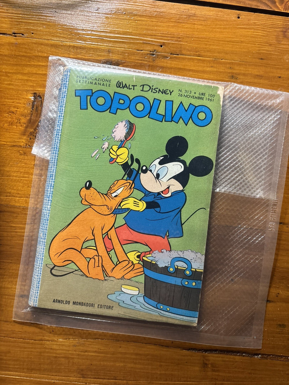 TOPOLINO N. 313 - ORIGINALE - ANNO 1961 - COMPLETO BOLLINO E FIGURINE. Leg.descr