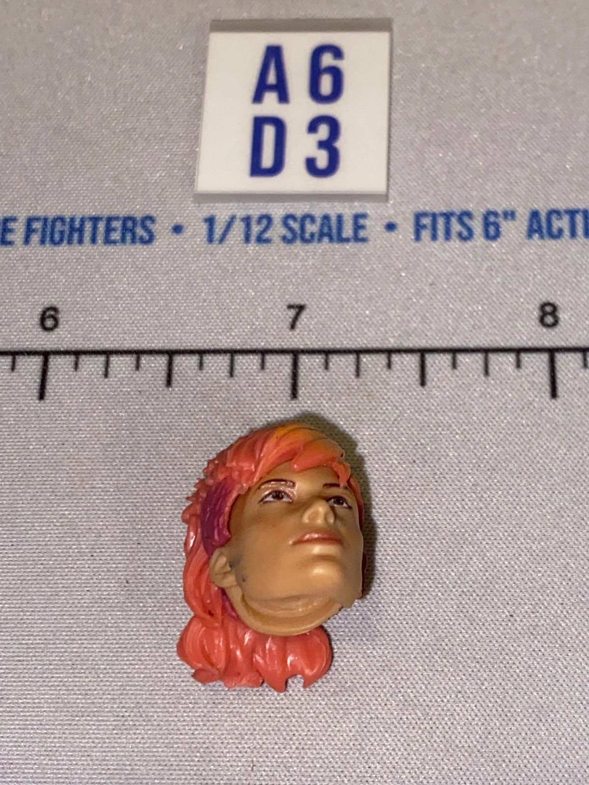 1/12 Scale Female Head Sculpt with Long Red and Pink Hair - GI Joe Classified