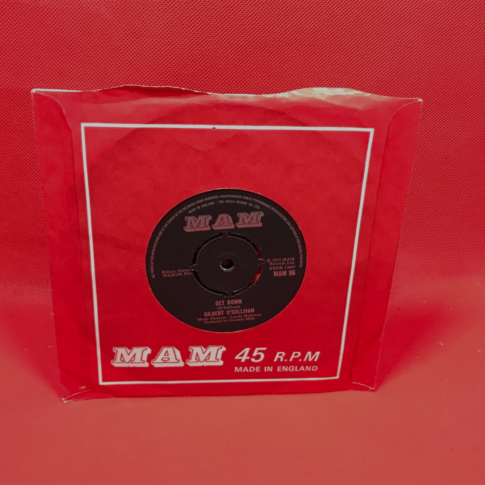GILBERT O'SULLIVAN Get Down 1973 UK 7" vinyl single original record 45 record ~