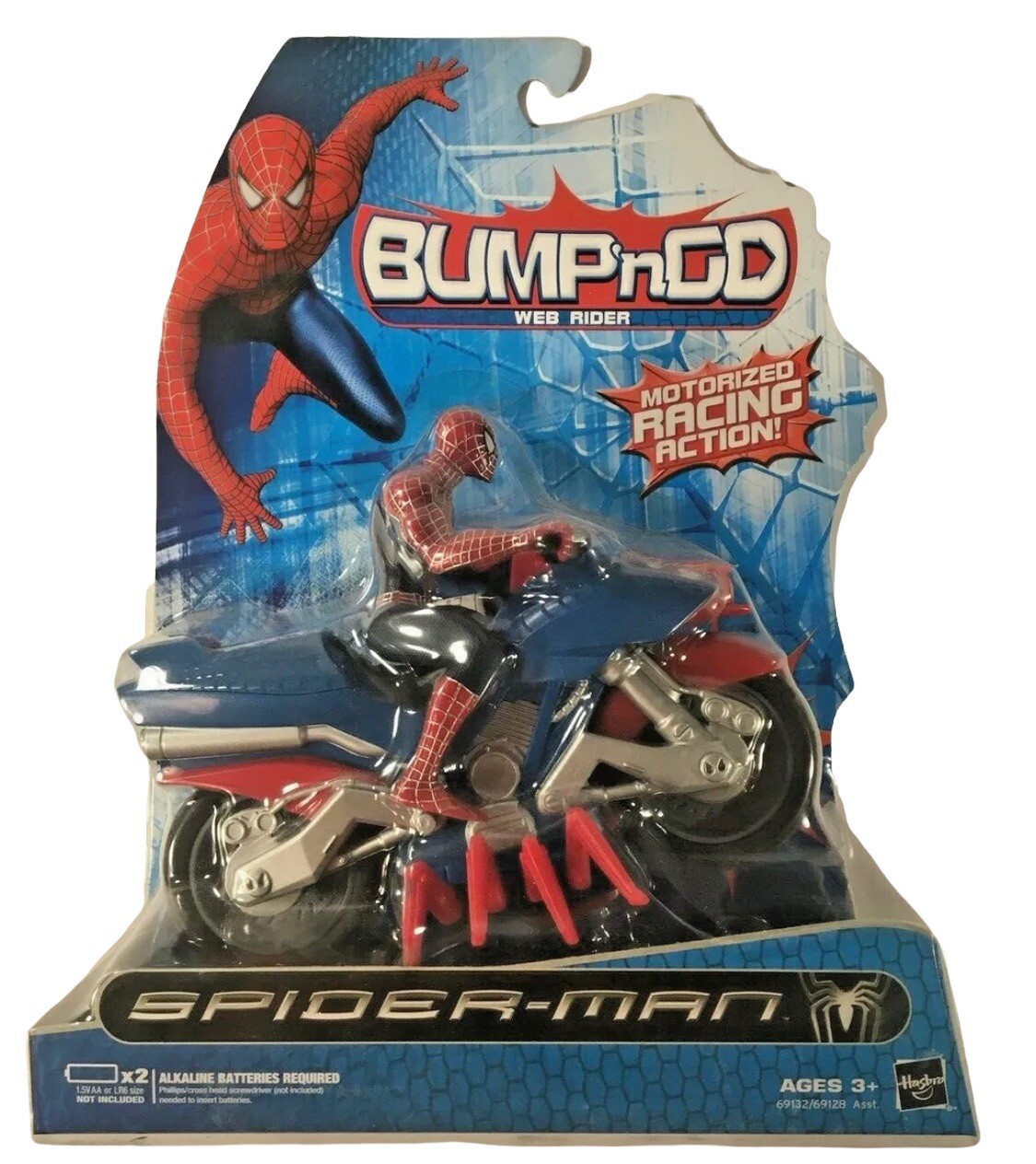 Spider-Man Motorcycle Hasbro Toy Bump n Go Web Rider in Package