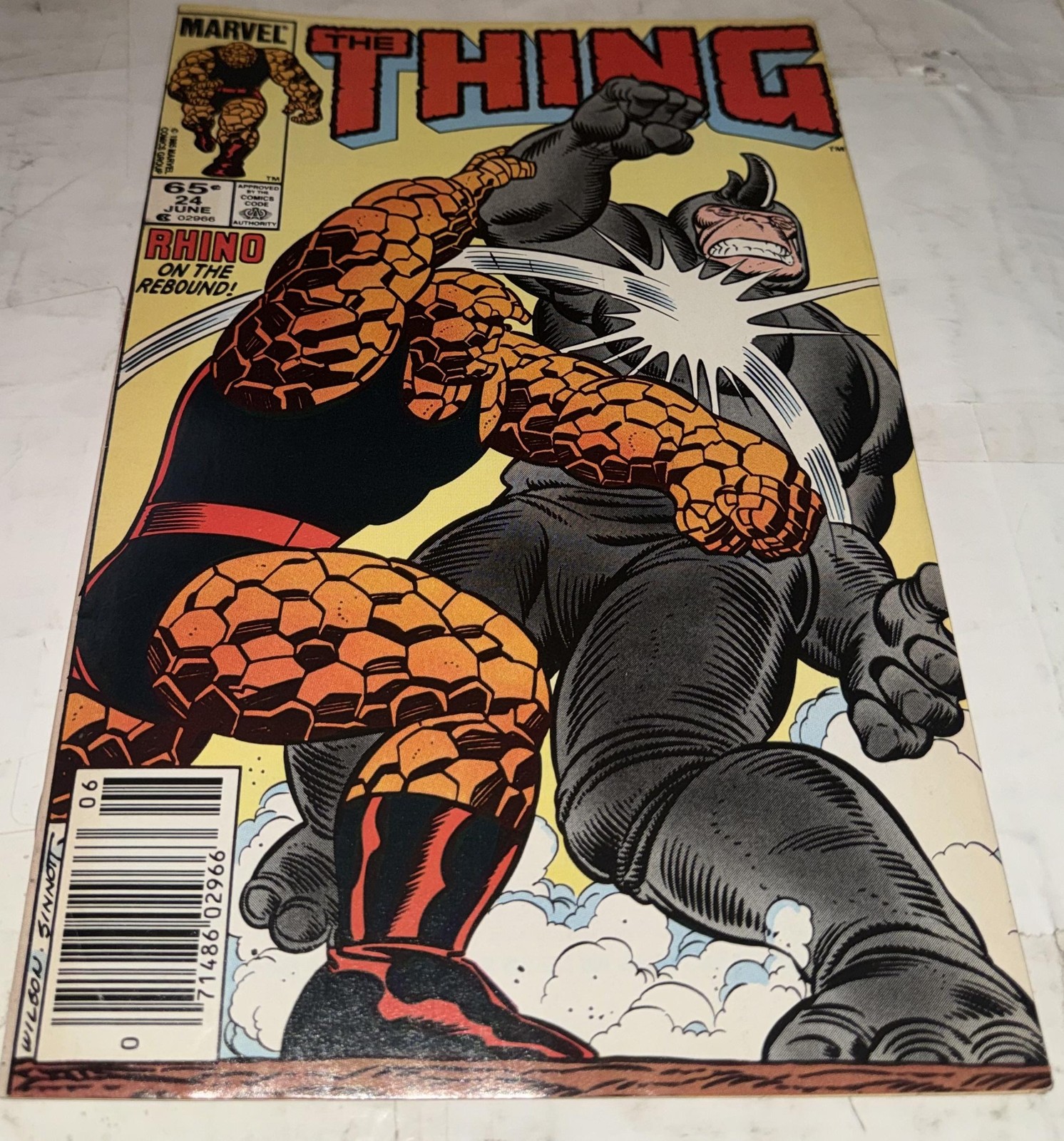 Fumetto Vintage Marvel La Cosa 65¢ Rinoceronte sulla copertina di rimbalzo Età del Rame