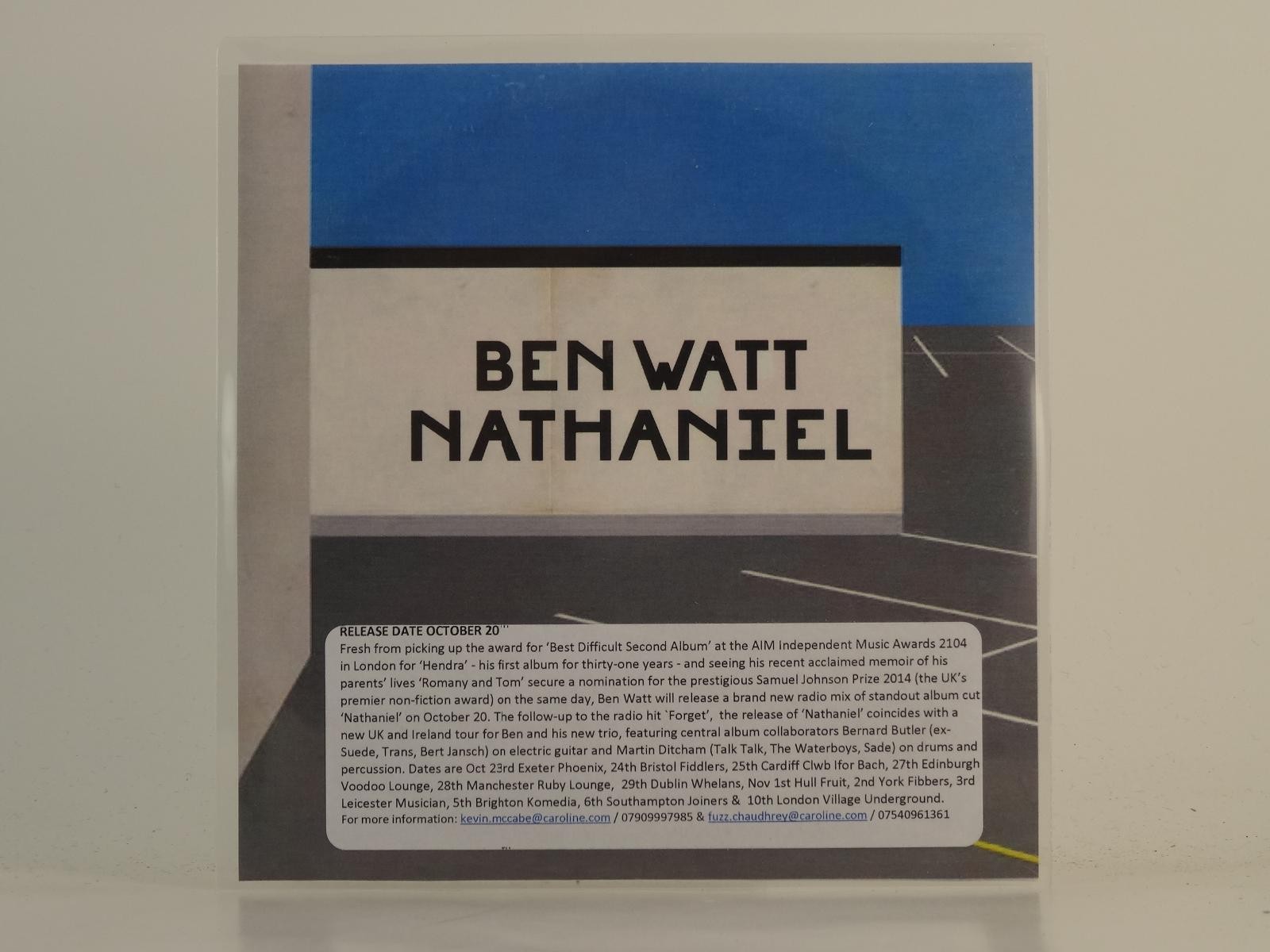 BEN WATT NATHANIEL (H1) 1 Track Promo CD Single plus Picture Sleeve CAROLINE