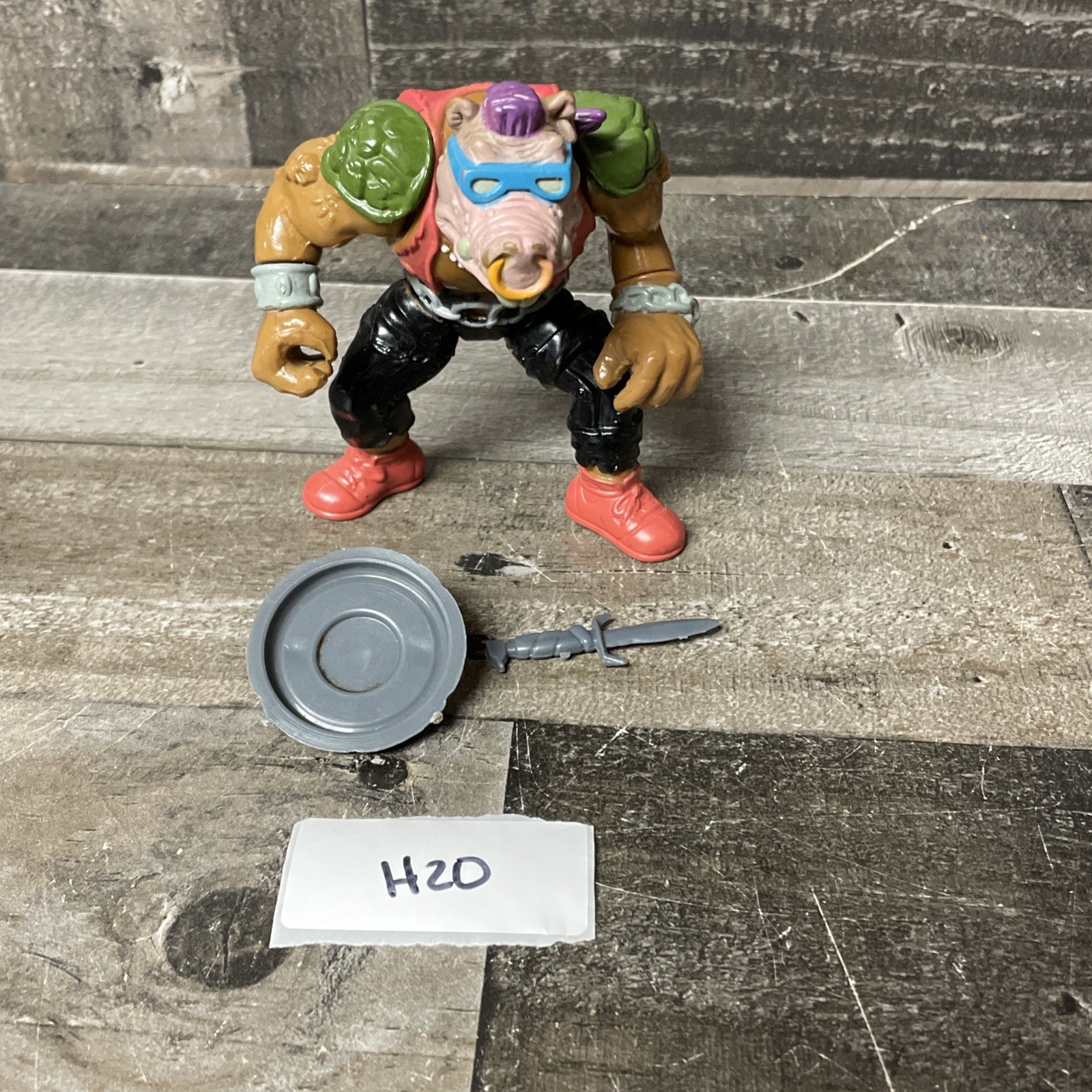 Vintage 1988 Teenage Mutant Ninja Turtles Bebop SOFT HEAD quasi completo compagni di gioco