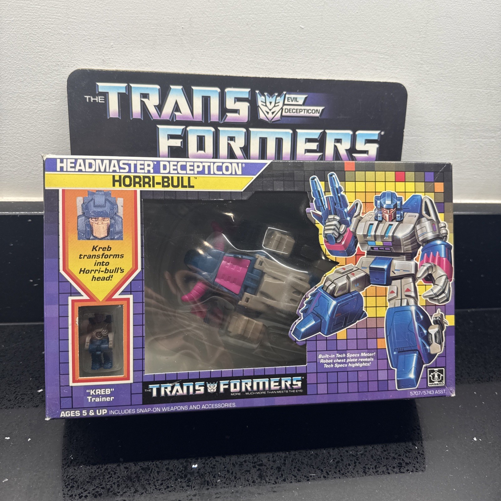 VINTAGE TRANSFORMERS G1 HORRI-BULL HEADMASTER FIGURE 1987 HASBRO NUOVO CON SCATOLA SIGILLATO