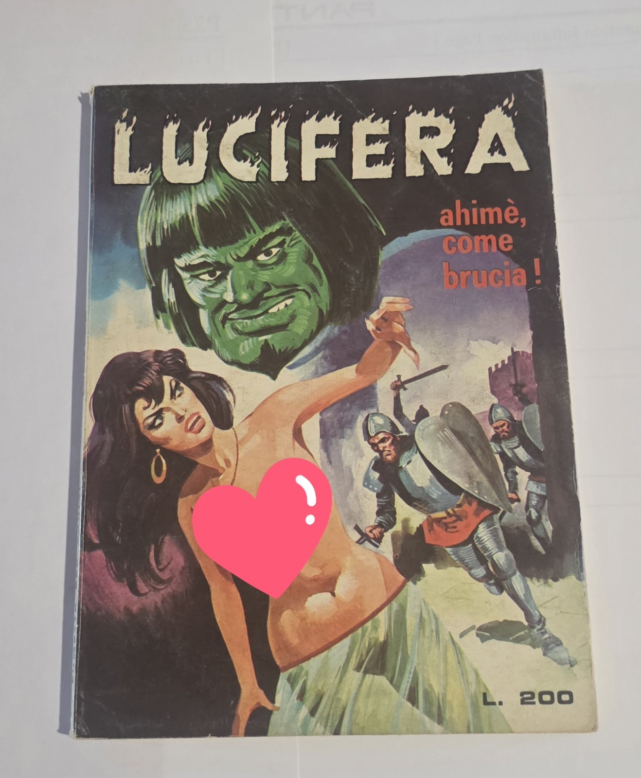 Fumetto erotico Lucifera Ahimè Come Brucia N 30 Anno IV 1974 Elvipress