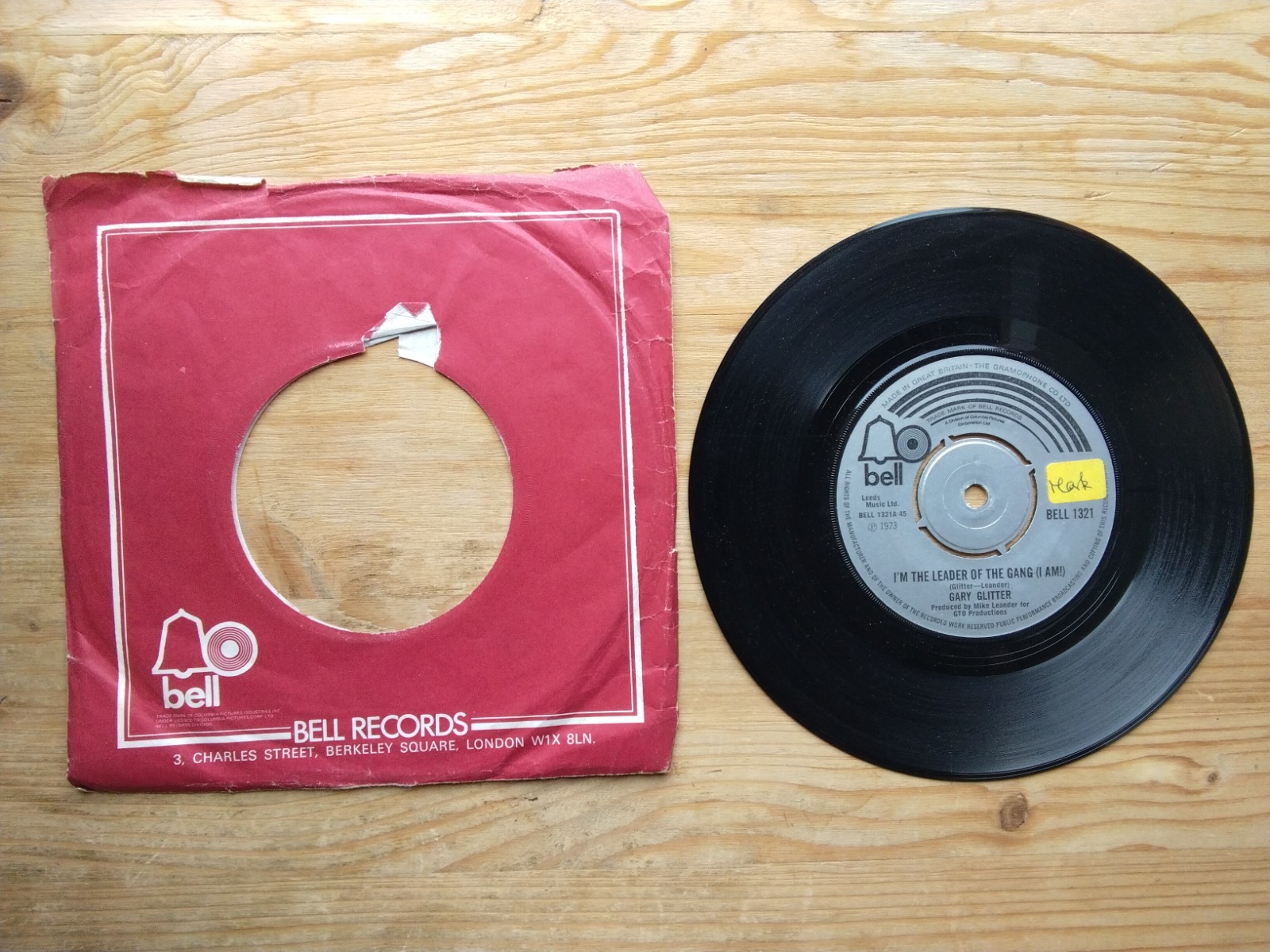 Gary Glitter I'm The Leader of The Gang VG 7" Single Vinyl Record BELL1321 (AY)
