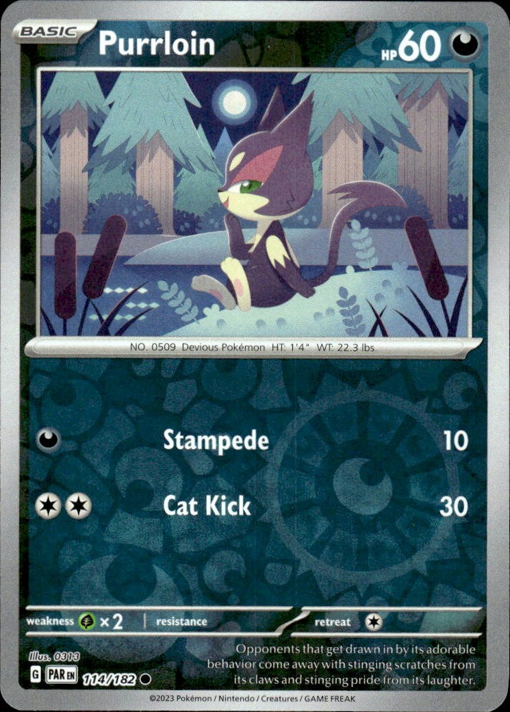 Purrloin Paradox Rift 114/182 comune quasi nuovo reverse holo inglese