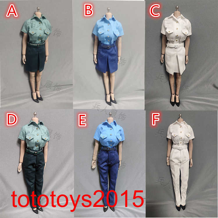 Tuta da ufficio 1/6 uniforme gonna camicia vestiti vestibilità 12 '' corpo action figure femminile