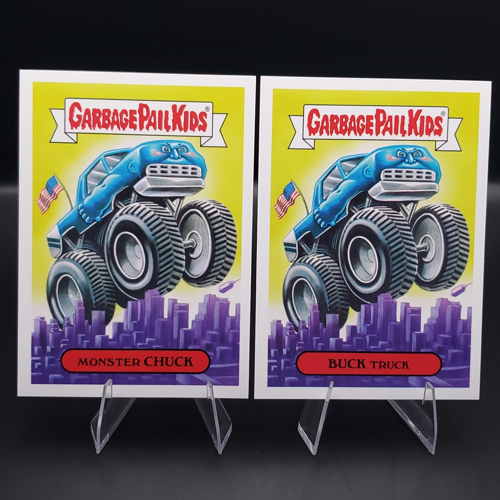 Set 3A e 3B 2016 Topps Garbage Pail Kids Americana Monster Chuck & Buck Truck