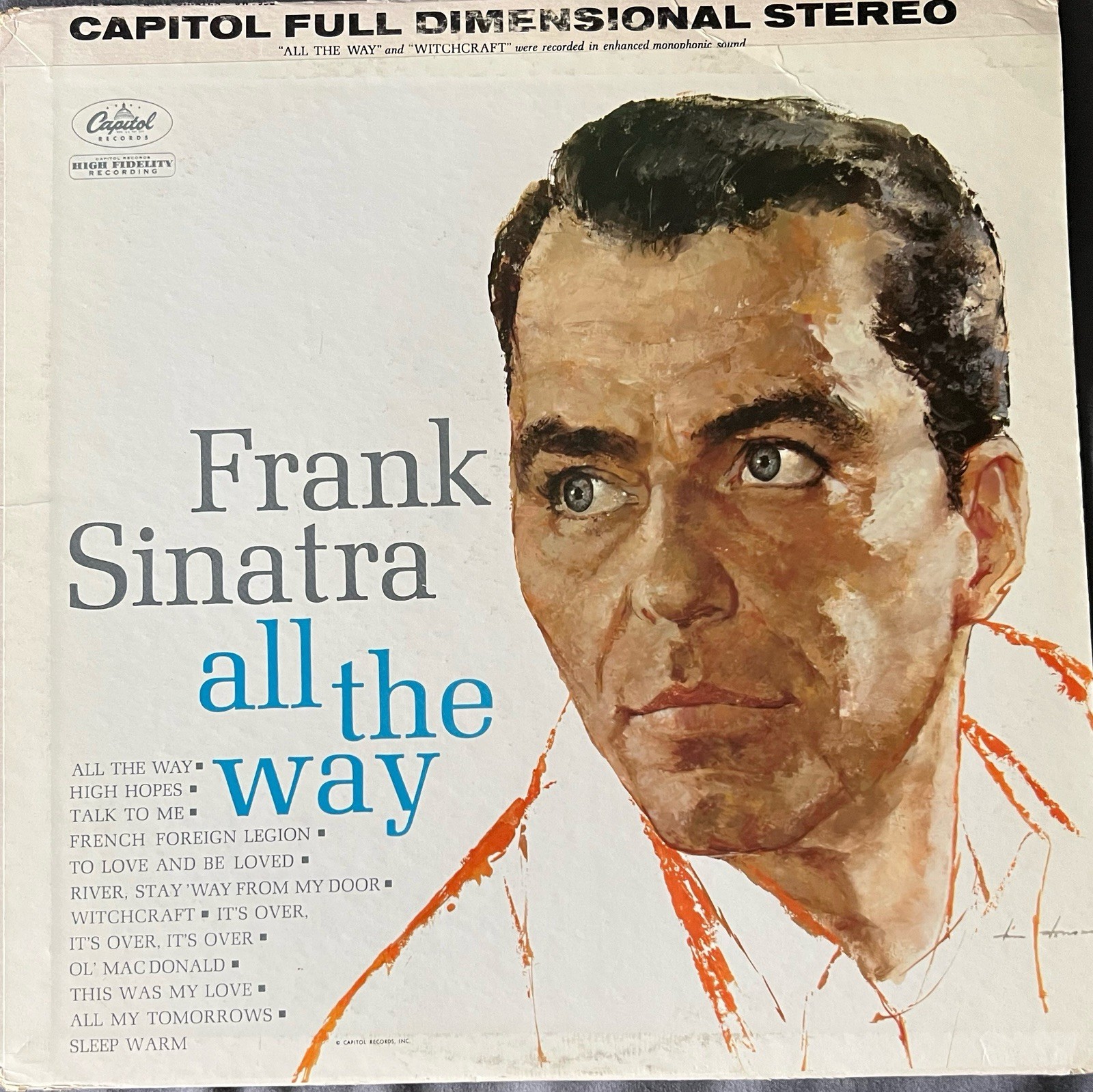 Frank Sinatra All the Way On Capitol LP Vinyl Record