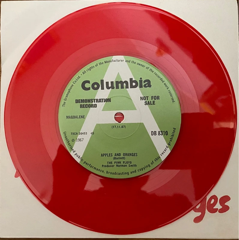 Apples and oranges UK promo red vinyl 7ps