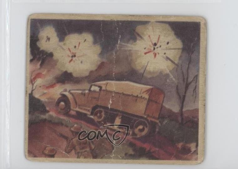 1938 Goudey Action Gum R1 Army Half-Truck Car #68 0e3