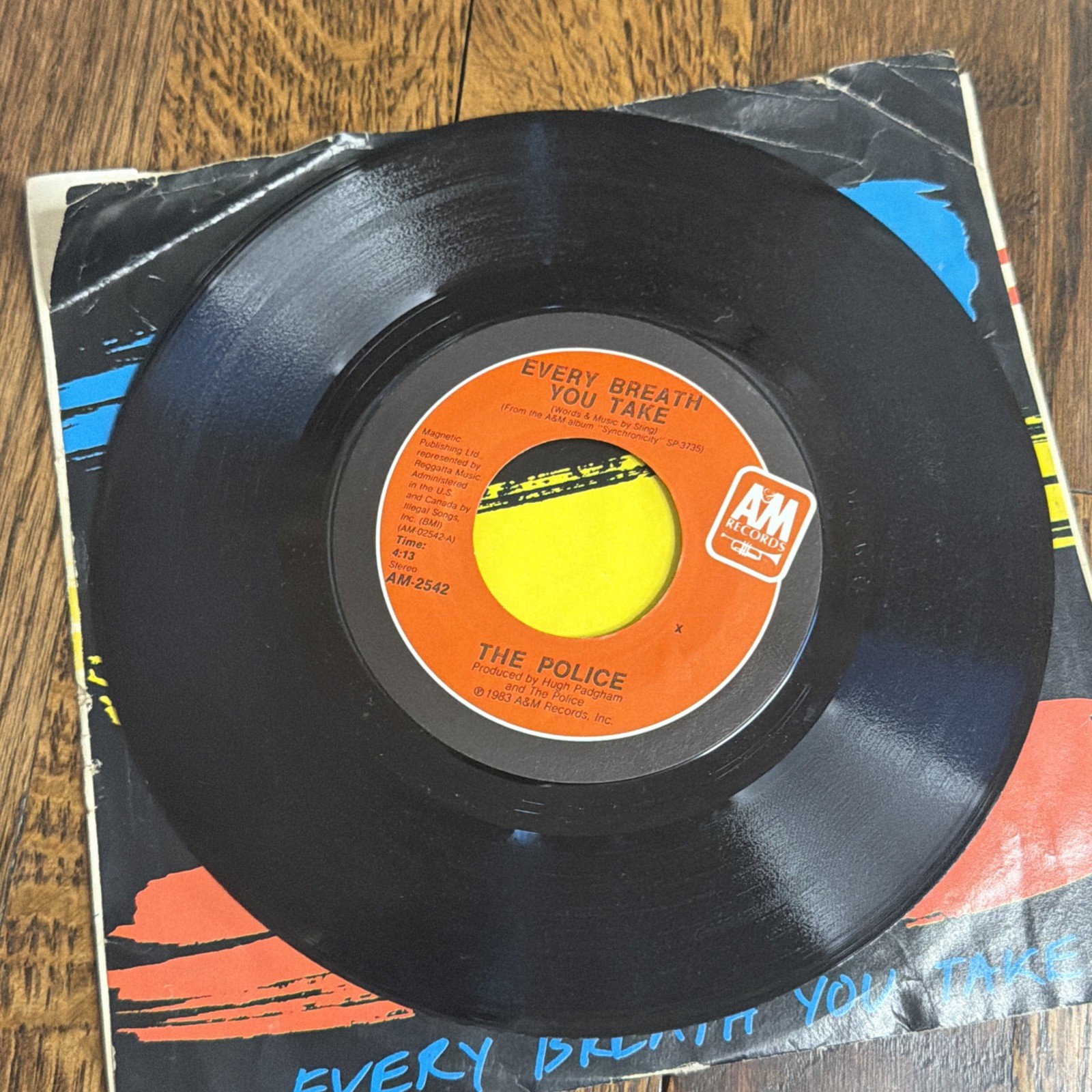 The Police Every Breath You Take 7" 45 RPM Vinyl record Single A&M 1983