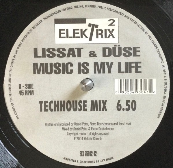 Jens Lissat & Düse - Music Is My Life Vinyl 12" Electronic House 131