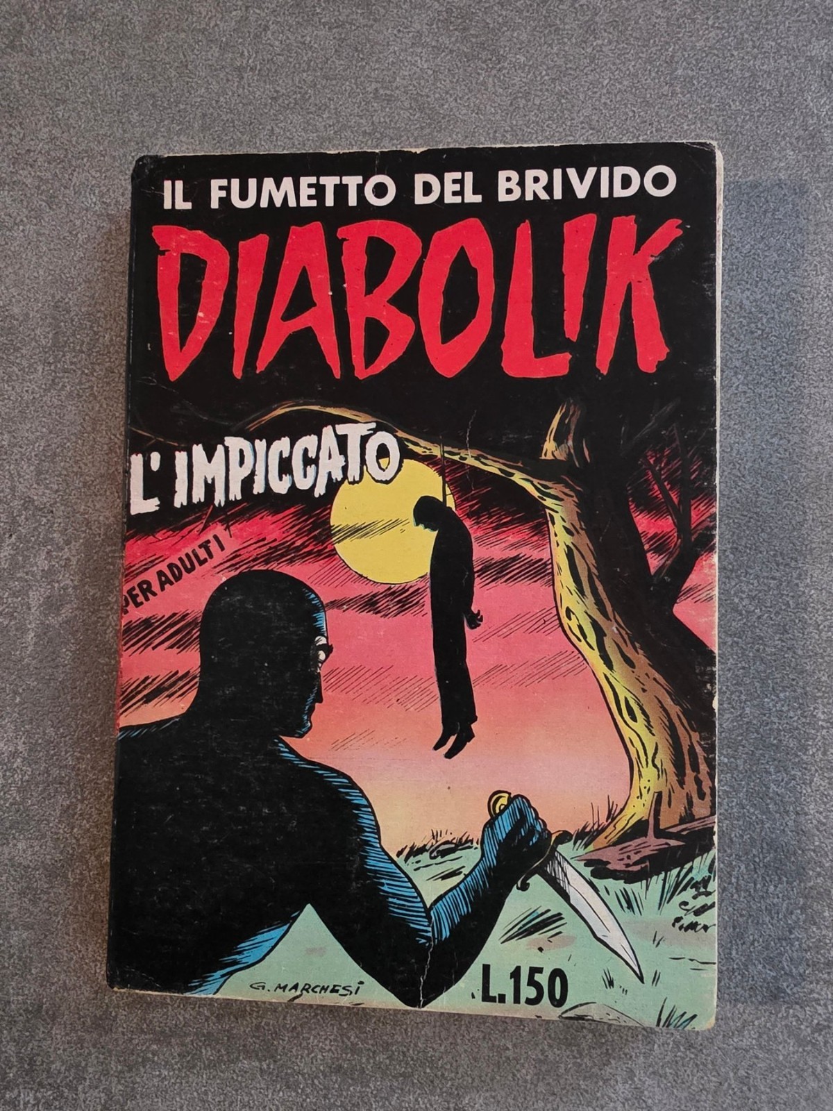 Diabolik n. 10  prima serie ristampa opaca/spessa 1964 con cartoncino grigio