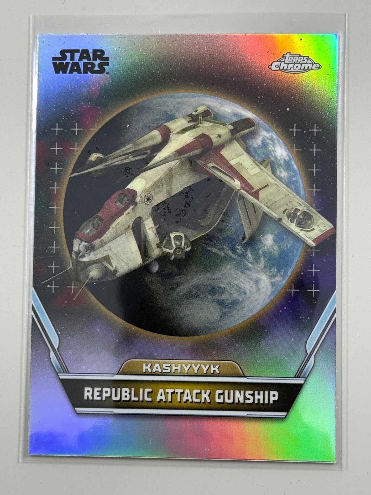 Topps Star Wars 2024 Hyperspace Republic Attack Gunship Kashyyyk Refractor #5