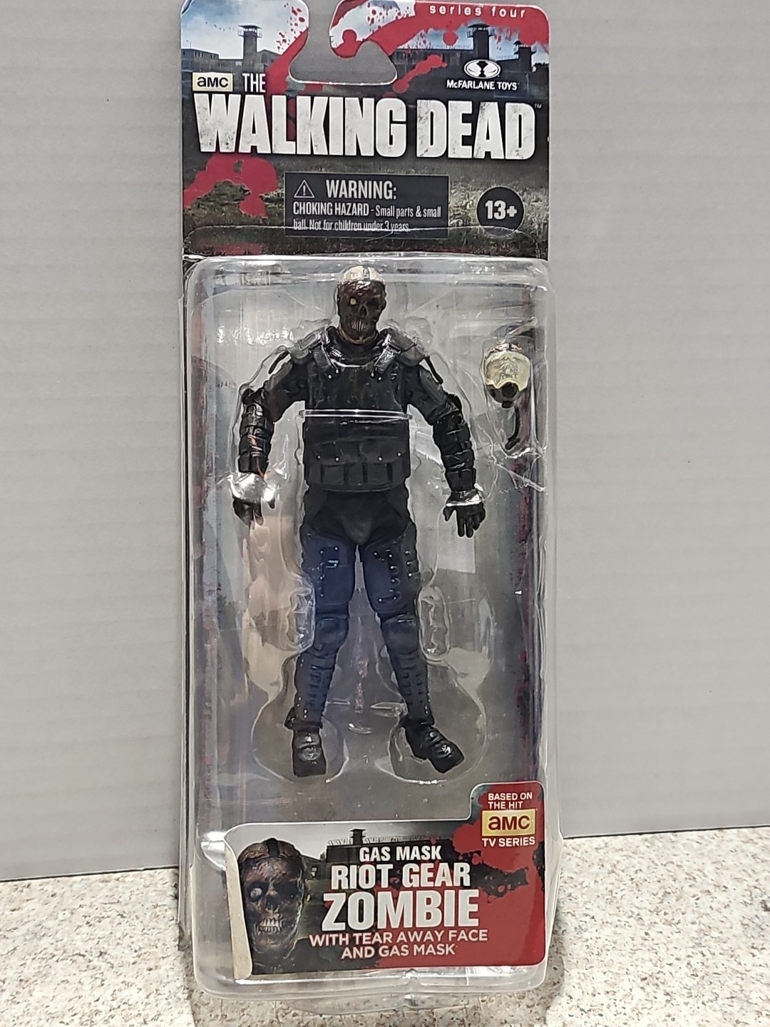 McFarlane 2013 AMC The Walking Dead Gas Mask Riot Gear Zombie 6" Figure Series 4