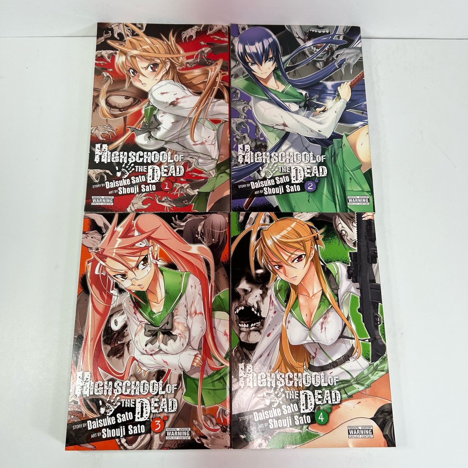 High School of the Dead Vol. 1-4 Manga Book Set Lot English Daisuke Shouji Sato