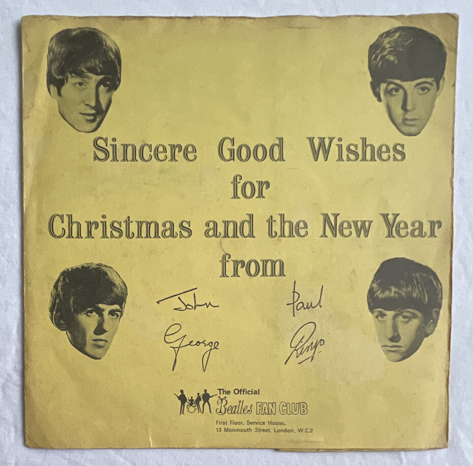 THE BEATLES -First Christmas Record- 1963 Fan Club Flexi disc /Newsletter / Rare