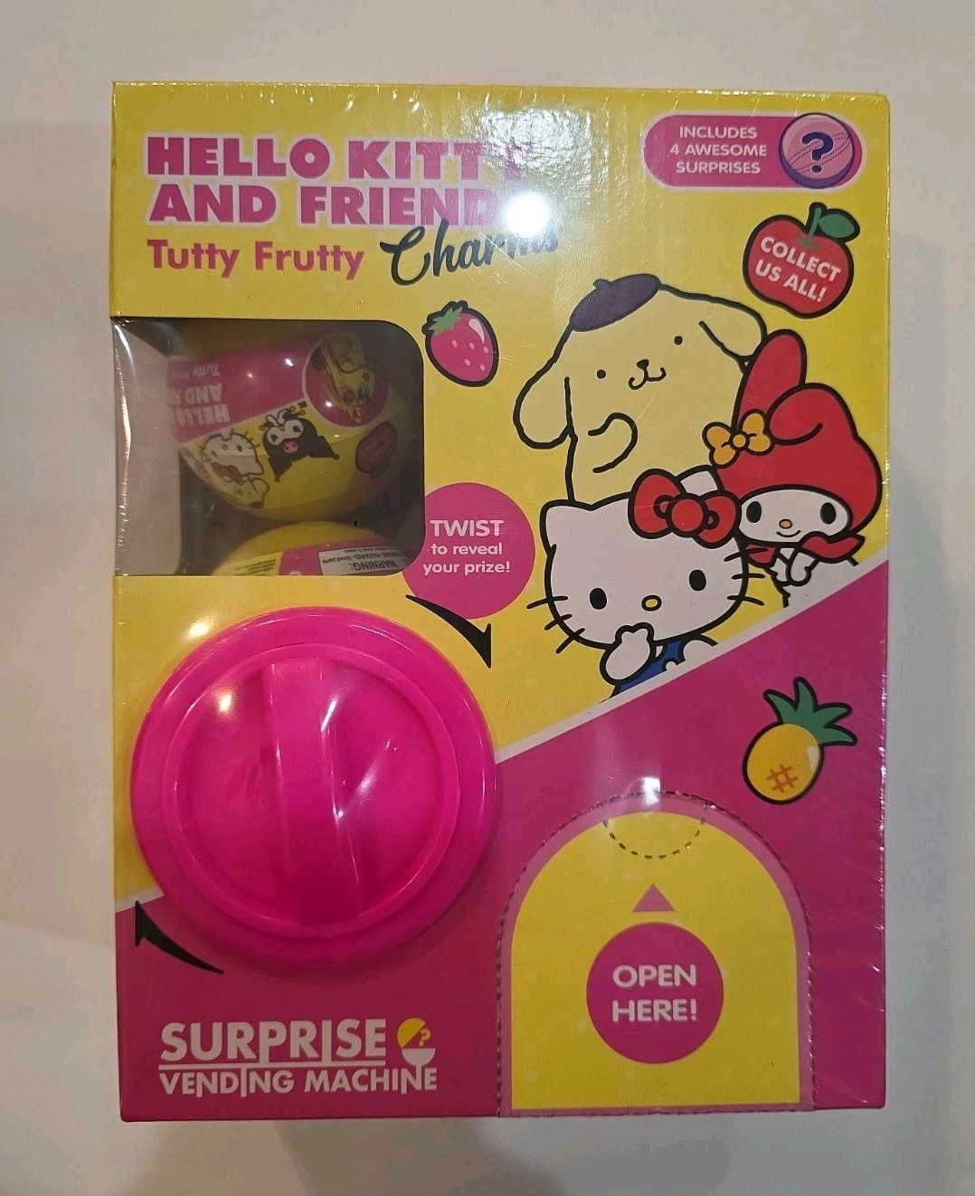 Hello Kitty & Friends Tutty Frutty Charms Surprise Vending Machine Sanrio 2026