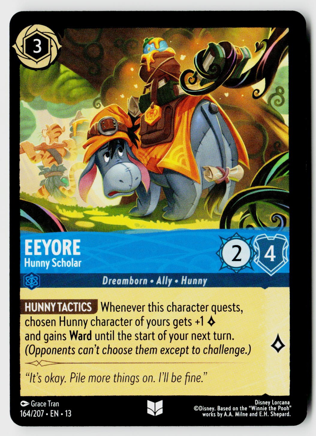 Eeyore - Hunny Scholar Uncommon Disney Lorcana Attack of the Vine! 164/207 NM