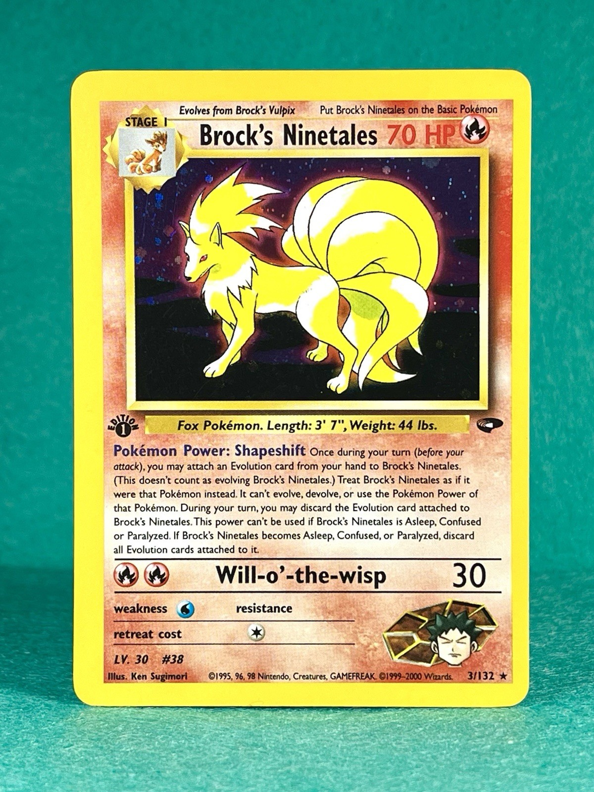 Brock's Ninetales - 3/132 - 1ª Edizione - LP+ - Faint Holo Swirl!