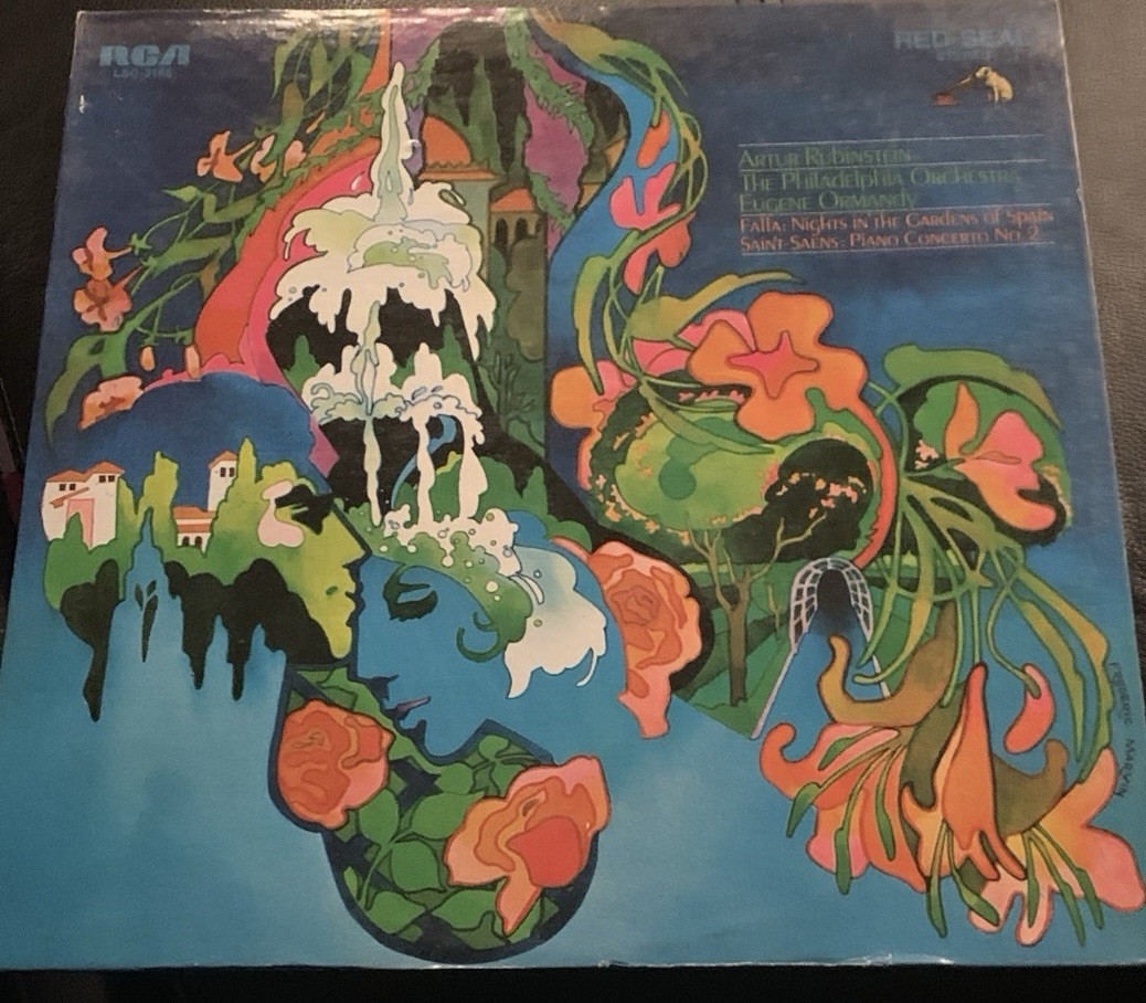 Rubinstein/Ormandy Falla Gardens Of Spain/Saint-Saens LP  1970 RCA LSC-3165 