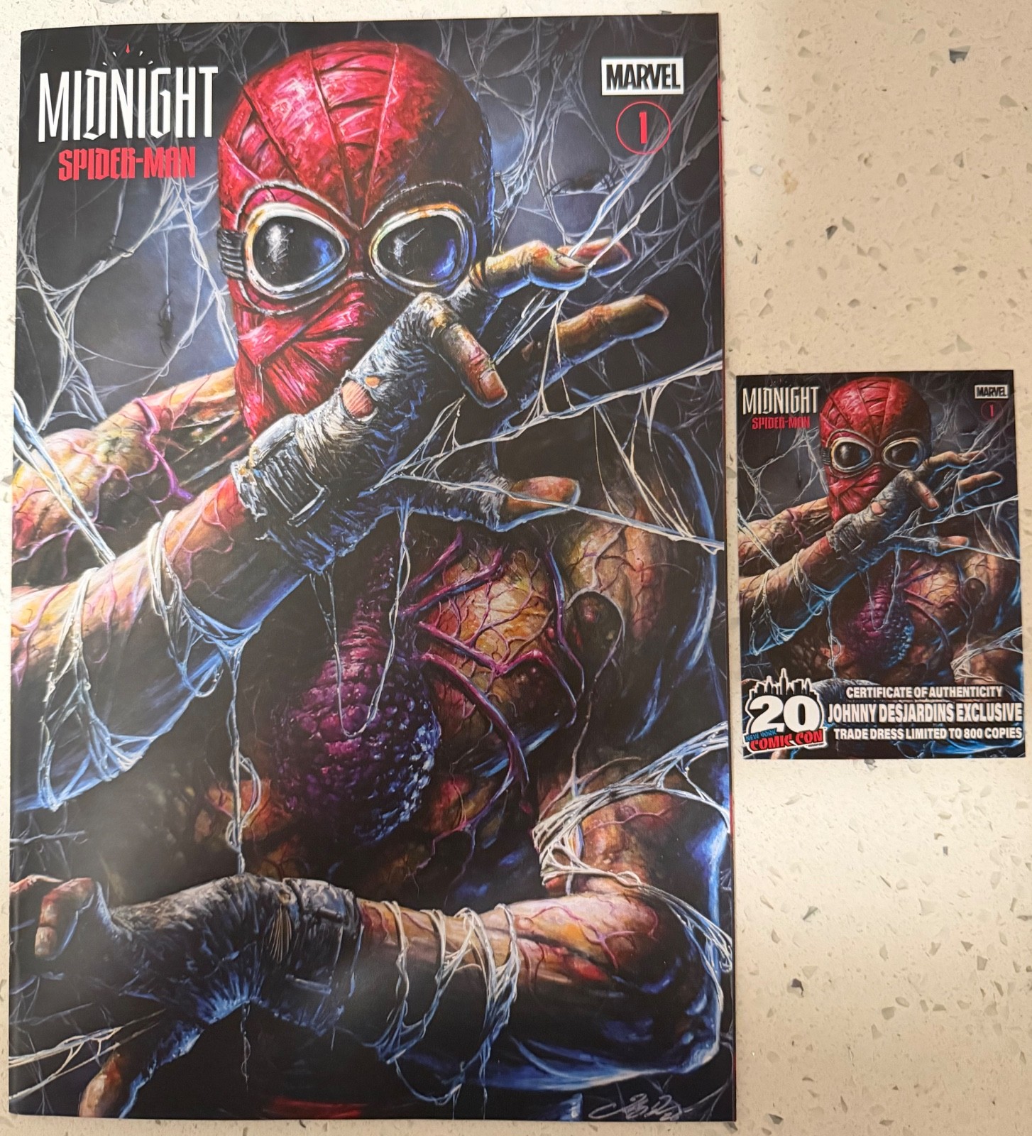 MIDNIGHT SPIDER-MAN #1 JOHNNY DESJARDINS LTD TO 800 NYCC EXCLUSIVE TRADE VARIANT
