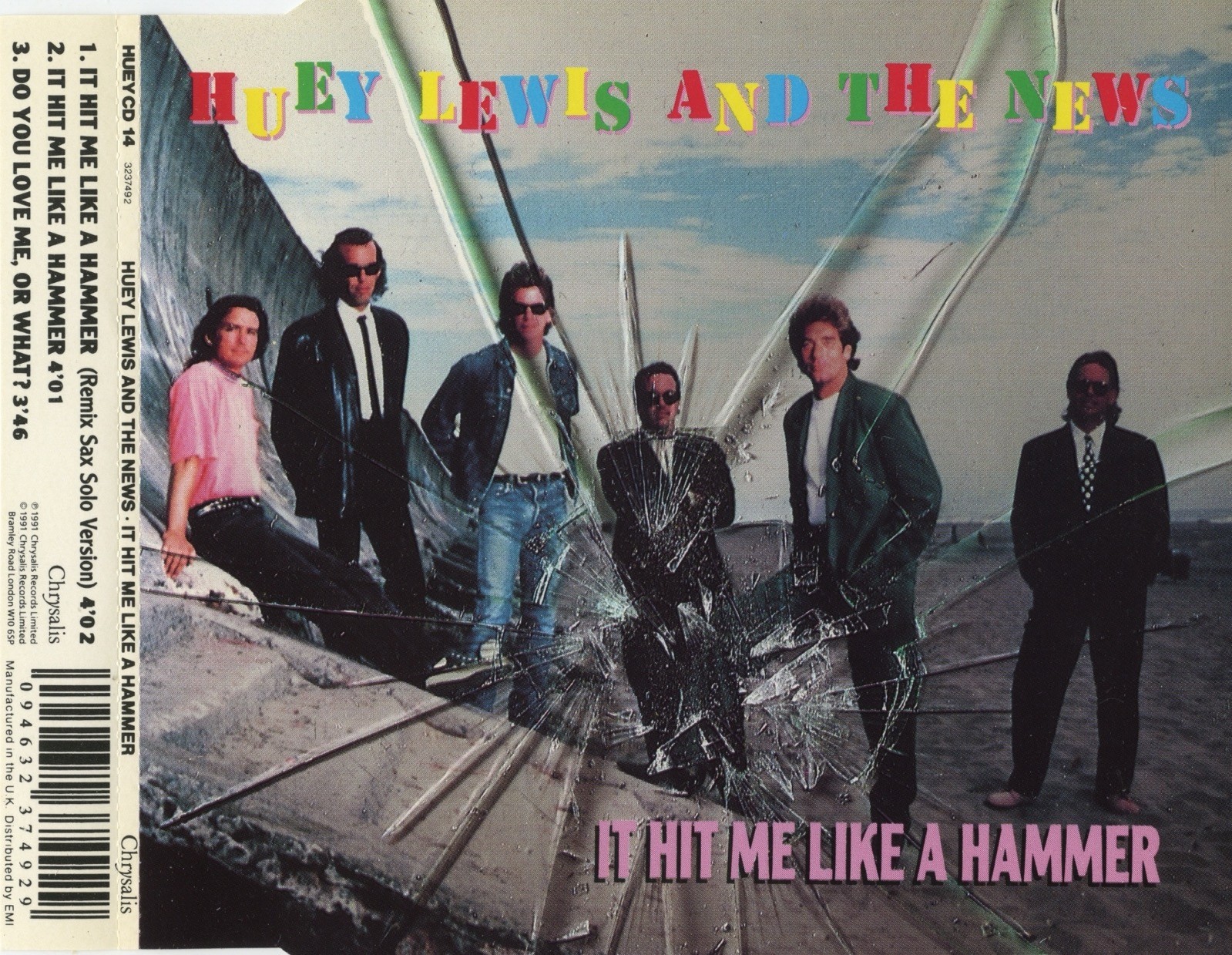 HUEY LEWIS & THE NEWS - It Hit Me Like A Hammer - UK CD Single (1991) [MINT]