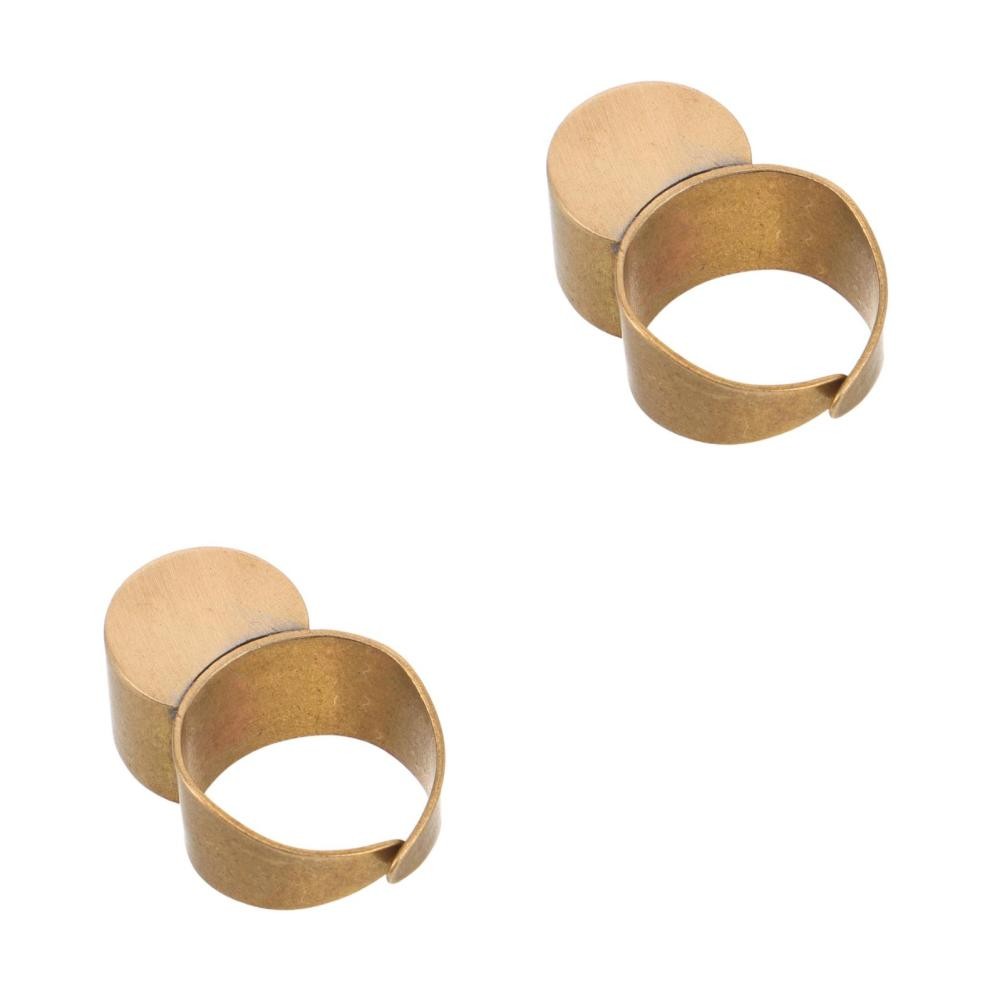 2Pcs Ergonomic Copper Finger Rings Adjustable Sliding Dulcimer Practice Tools
