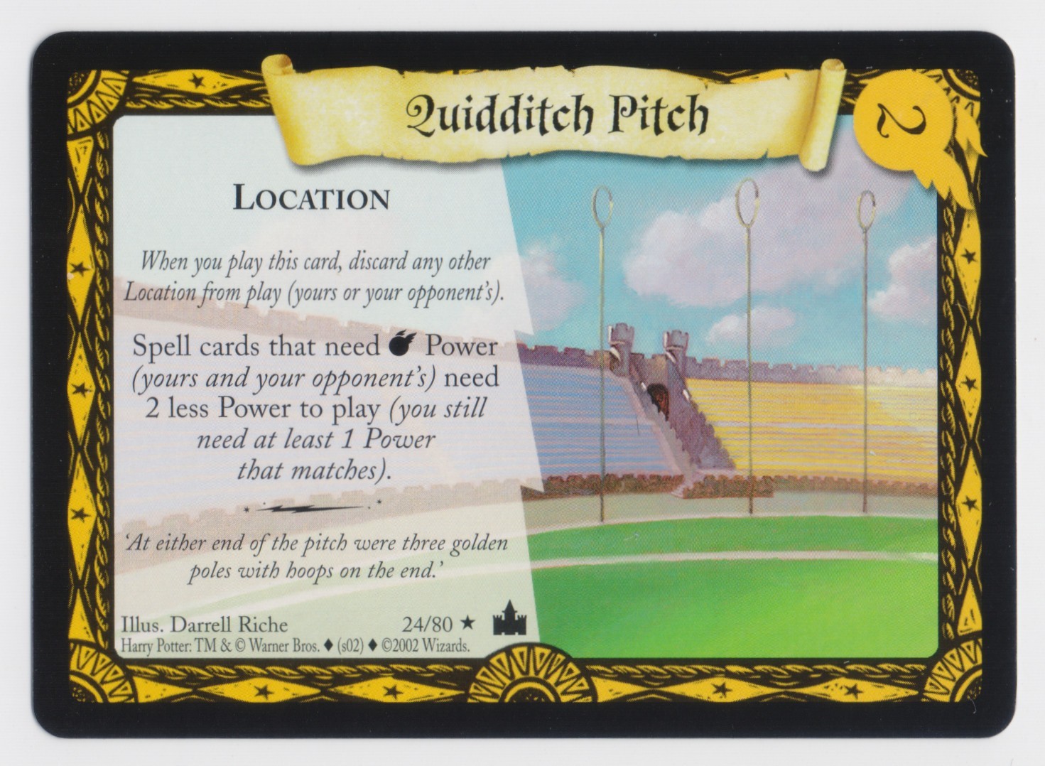Quidditch Pitch 24/80 Adventures at Hogwarts Rare Harry Potter TCG WOTC NM