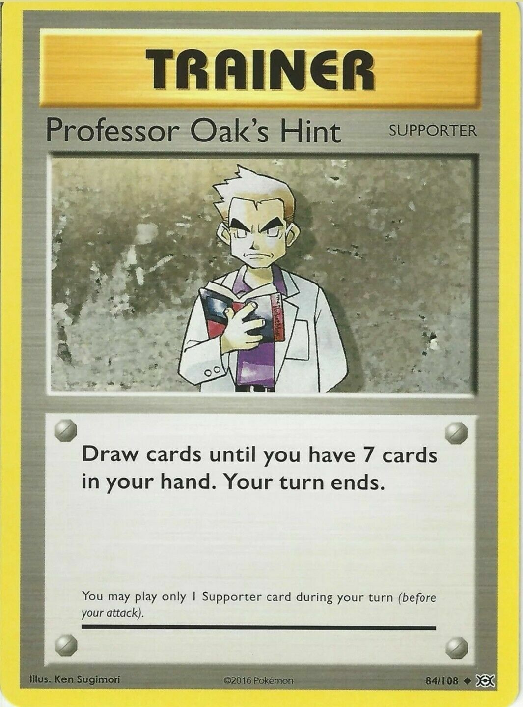POKEMON CARD PROFESSOR OAK'S HINT TRAINER 84/108 SUPPORTER POKEMON TCG CCG