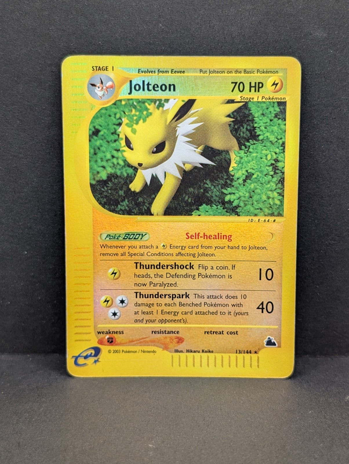 Jolteon 13/144 Skyridge Reverse Holo Raro Pokemon Vintage TCG WOTC MP+