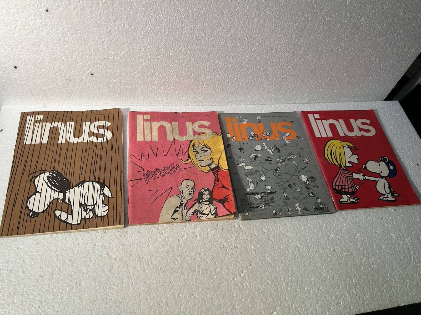 LINUS Nº26/31/32/33 LOTTO QUATTRO FUMETTI DEL 1967 MILANO LIBRI OLD COMICS