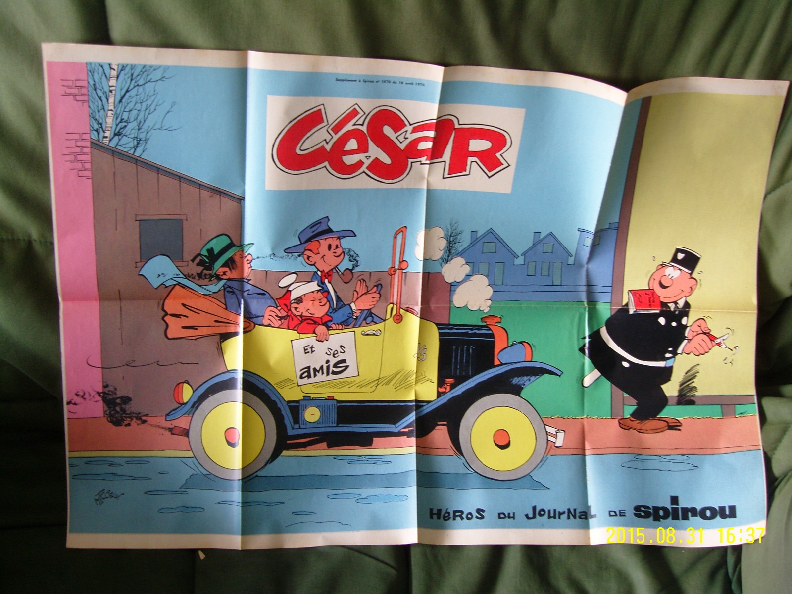 Spirou poster César et ses amis Tillieux TBE