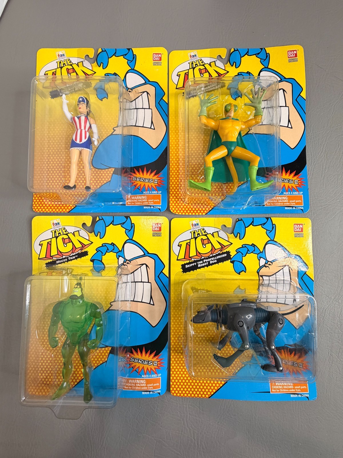 Lotto 4 action figure Ban Dai The Tick serie 2 nuovi sigillati 1995